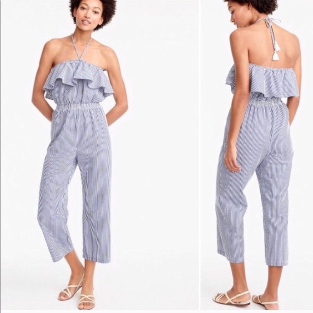 J. Crew Seersucker Jumpsuit